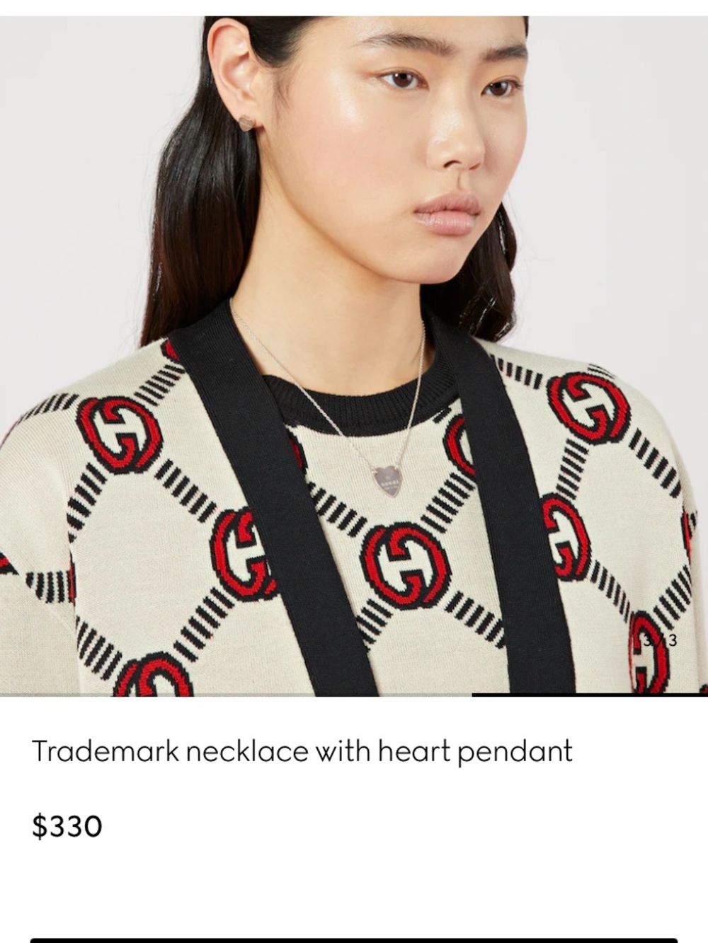 Gucci Silver Heart Tag Necklace - Picture 5 of 6